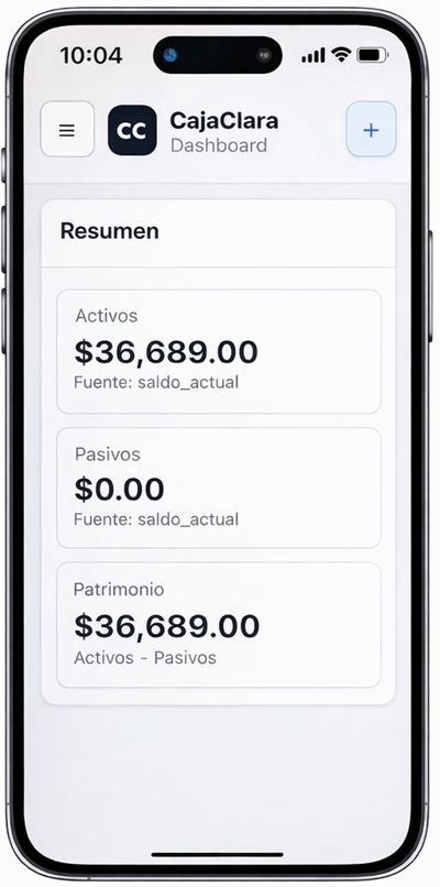 CajaClara - Dashboard móvil